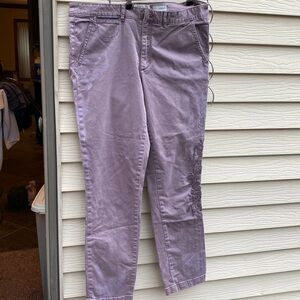 Anthropologie Chino pants. Embroider flowers/bleached distress effects. Size 31